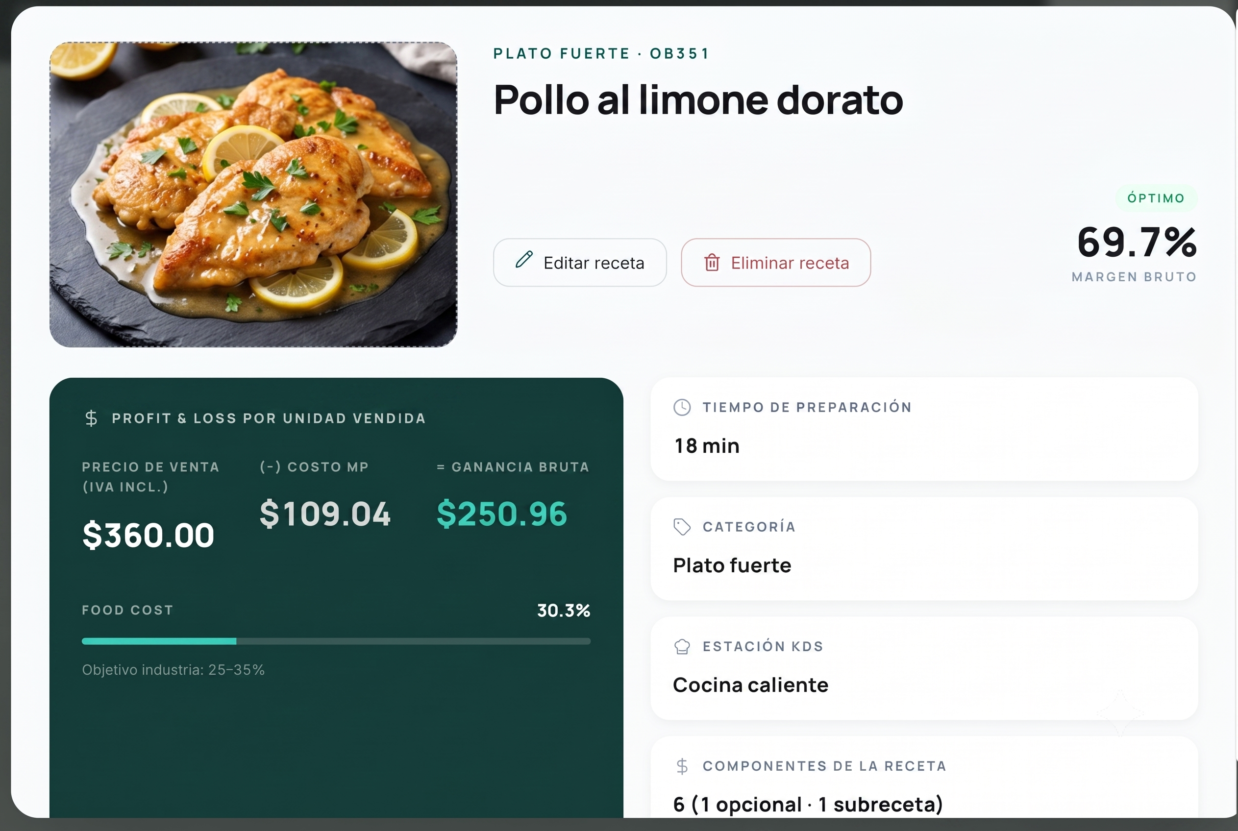 Foto del pollo al limone dorato